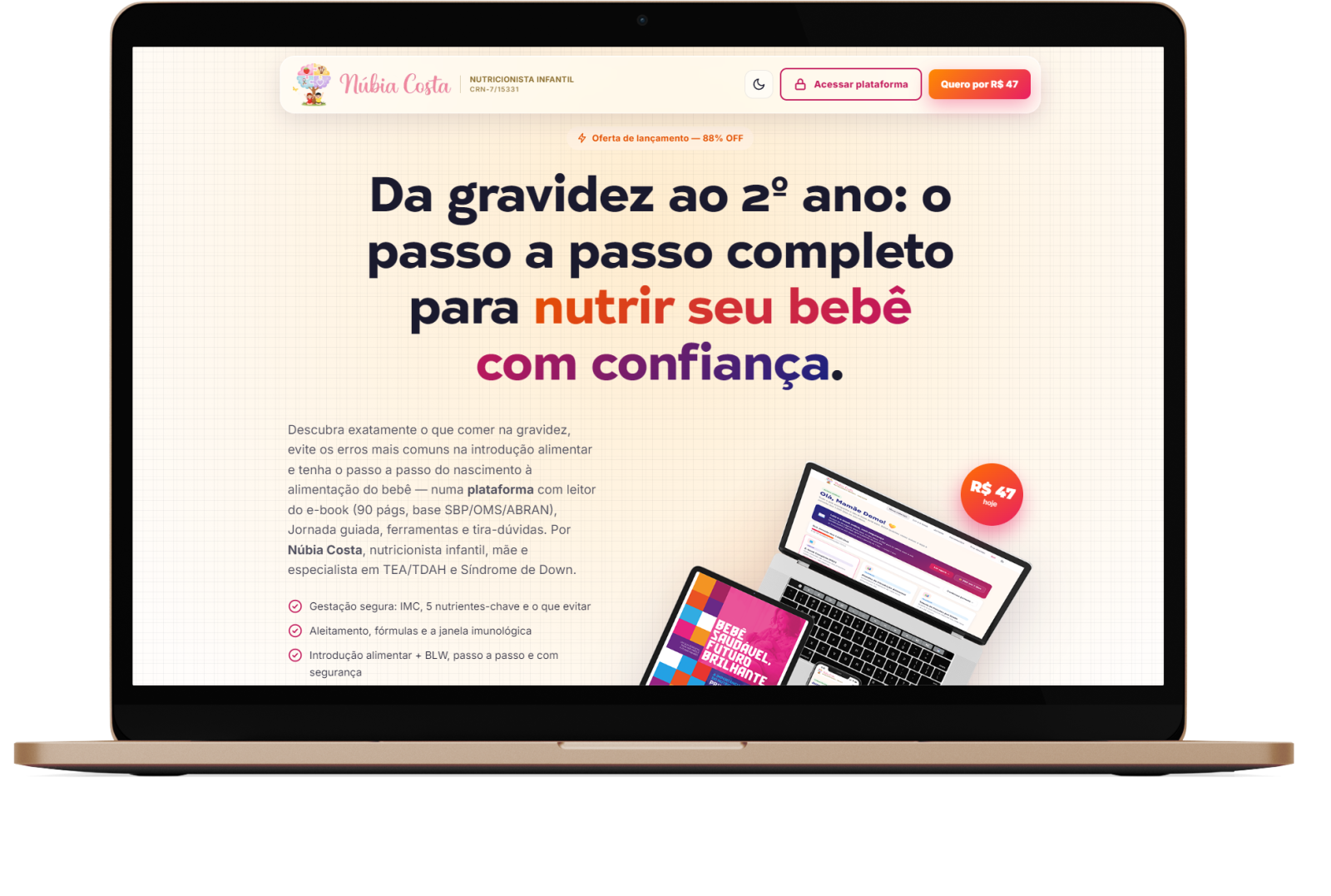 Página de Vendas de Infoproduto — Nutrição Infantil